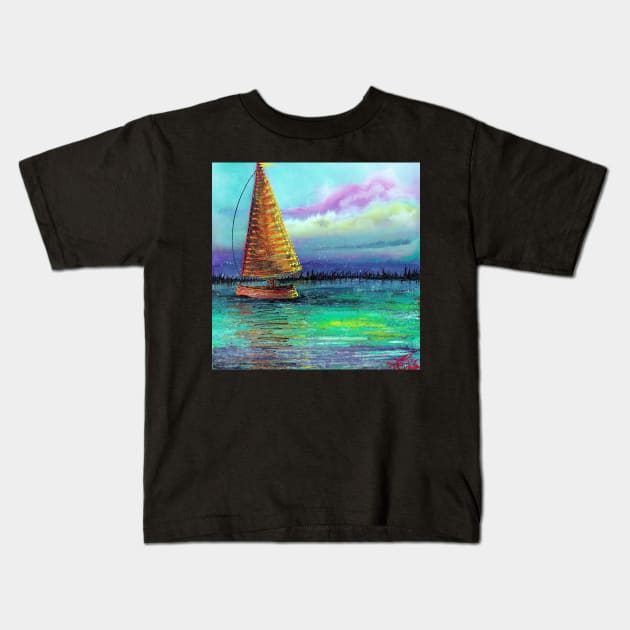 Sailboat Cruise Kids T-Shirt by barbosaart